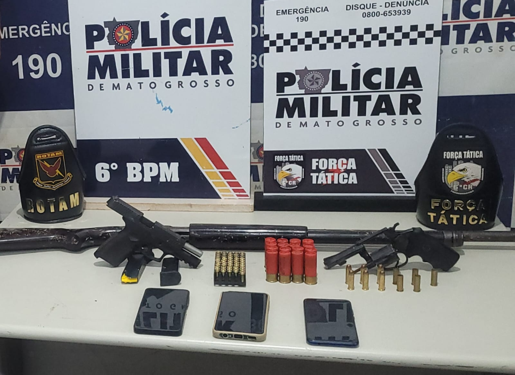 Polícia Militar prende três faccionados suspeitos de tentativa de homicídio em Cáceres -