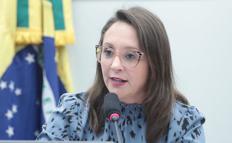 Deputada Renata Abreu (Podemos-SP) fala em comissão da Câmara dos Deputados