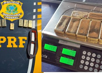 PRF prende homem com mais de 3,4 kg de ouro escondidos em sapatos e tornozelos na BR-364, em Rondonópolis